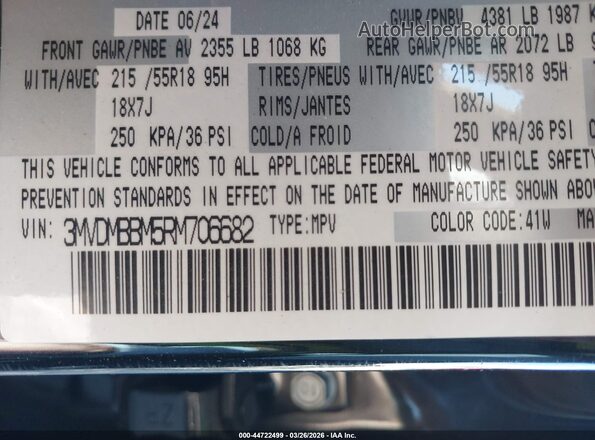 3MVDMBBM5RM706682 2024 MAZDA CX-30 Black Вид підкапотного простору