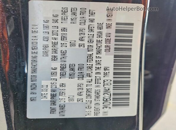 3MVDMBCL2NM417873 2022 MAZDA CX-30 Black Widok naklejki z numerem VIN