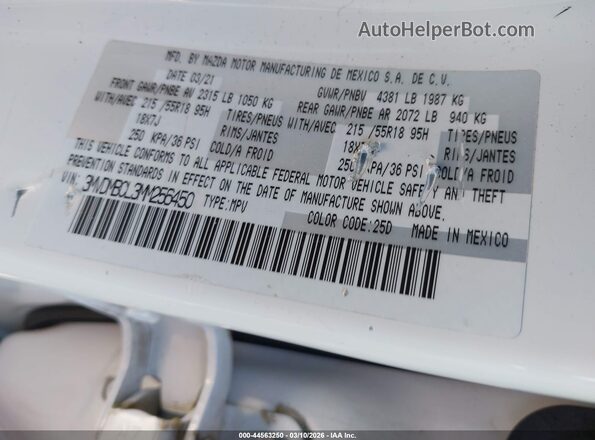 3MVDMBCL3MM256450 2021 MAZDA CX-30 White Շարժիչի բաժամունքի տեսք