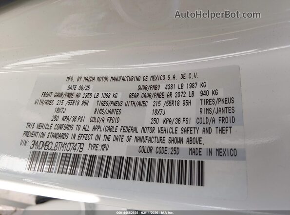 3MVDMBCL8TM107479 2026 MAZDA CX-30 Белый Вид подкапотного пространства