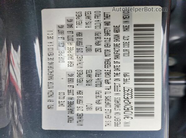3MVDMBCM4PM538397 2023 MAZDA CX-30 Blue Панорамний вид салону 360°