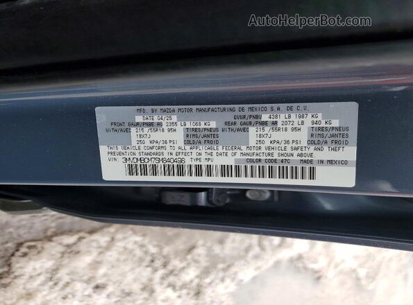 3MVDMBCM7SM840498 2025 MAZDA CX-30 Gray VIN კოდის სტიკერის ხედი
