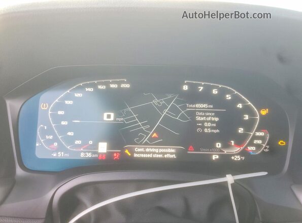 3MW53CM00N8C72969 2022 BMW M2 Purple Instrument cluster view