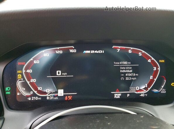3MW53CM06N8C49132 2022 BMW M2 Black Widok zestawu wskaźników