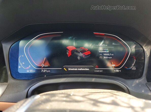3MW5R1J07M8B84619 2021 BMW 3 SERIES White ხელსაწყოთა პანელის ხედი
