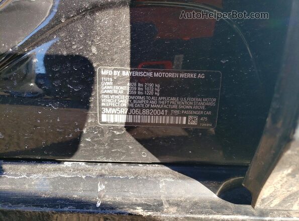 3MW5R7J06L8B20041 2020 BMW 3 SERIES Black ძრავის განყოფილების ხედი