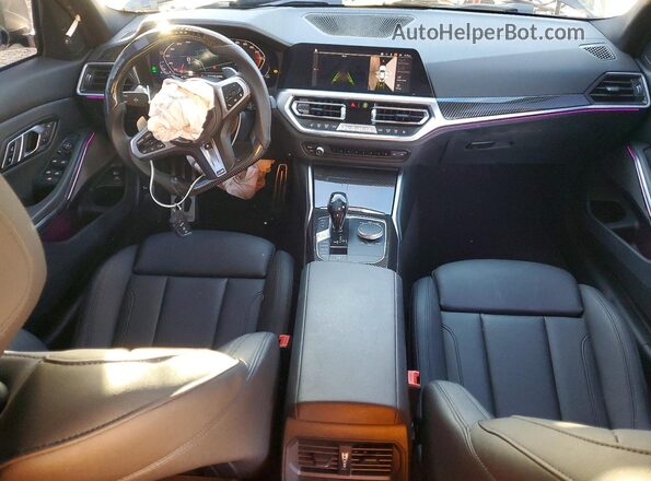 3MW5U7J07M8C15093 2021 BMW M3 White Առջևի վահանակի տեսք
