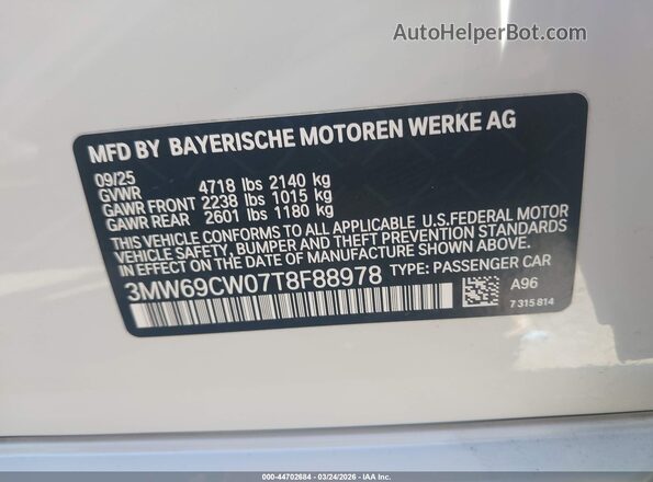 3MW69CW07T8F88978 2026 BMW 7 SERIES White 
