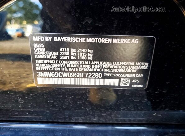3MW69CW09S8F72280 2025 BMW 3 SERIES Black Widok komory silnika