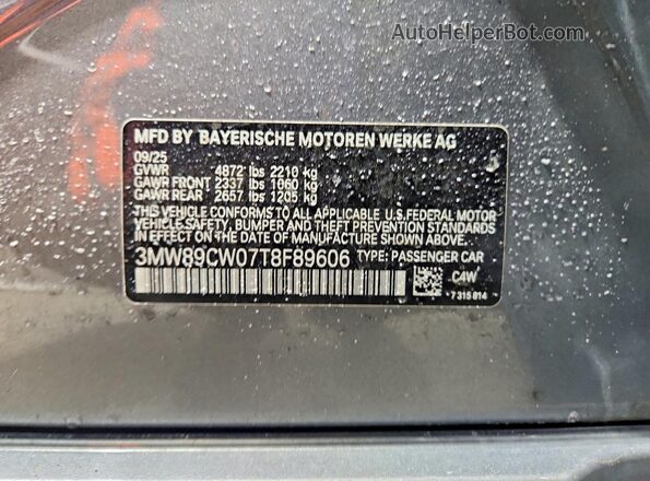3MW89CW07T8F89606 2026 BMW 3 SERIES Gray Vista del compartimento del motor