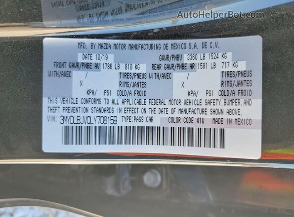 3MYDLBJV0LY708159 2020 TOYOTA LE Black Widok komory silnika