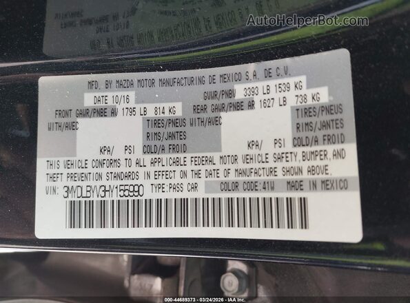 3MYDLBYV3HY155990 2017 TOYOTA YARIS IA Black Engine compartment view
