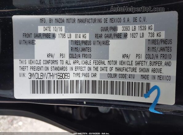 3MYDLBYV7HY159069 2017 TOYOTA YARIS IA Black ძრავის განყოფილების ხედი