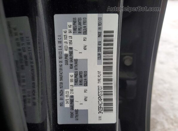 3MZBPAC74PM372707 2023 MAZDA 3 Black VIN կոդի պիտակի տեսք