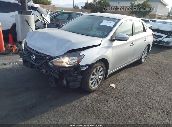 3N1AB7AP0KY272871 2019 NISSAN SENTRA Серебряный Передняя левая четверть