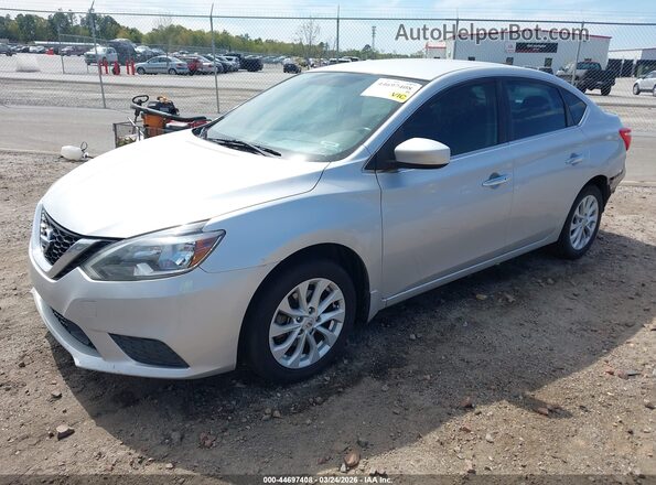 3N1AB7AP1KY443806 2019 NISSAN SENTRA Silver Առջևի ձախ երեք քառորդ տեսարան