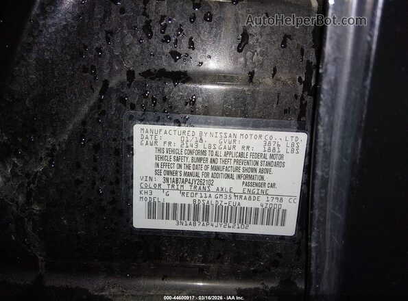 3N1AB7AP4JY262102 2018 NISSAN SENTRA Black Вид підкапотного простору
