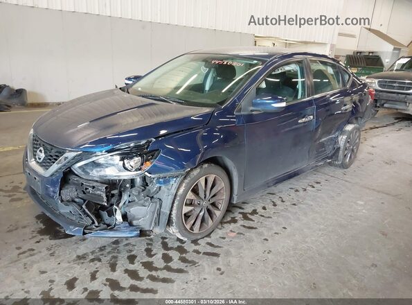 3N1AB7AP5KY377843 2019 NISSAN SENTRA Blue წინა მარცხენა ხედი სამი მეოთხედიდან