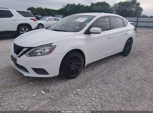 3N1AB7AP7KY456348 2019 NISSAN SENTRA White წინა მარცხენა ხედი სამი მეოთხედიდან