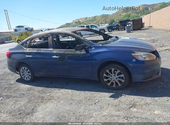 3N1AB7AP9KL610247 2019 NISSAN SENTRA Blue Instrument cluster view