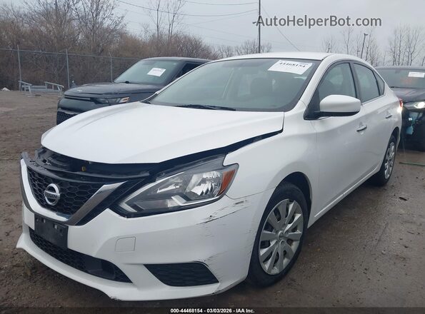 3N1AB7APXKY266933 2019 NISSAN SENTRA Белый Передняя левая четверть