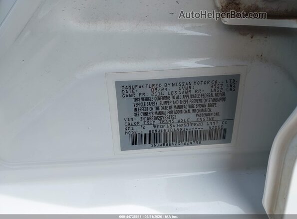3N1AB8BV2SY224792 2025 NISSAN SENTRA White Շարժիչի բաժամունքի տեսք