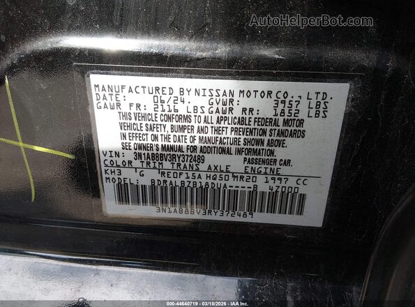 3N1AB8BV3RY372489 2024 NISSAN SENTRA Black ძრავის განყოფილების ხედი