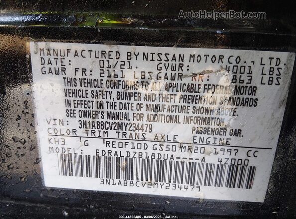 3N1AB8CV2MY234479 2021 NISSAN SENTRA Black ძრავის განყოფილების ხედი