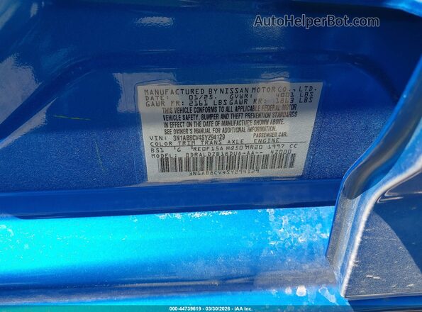 3N1AB8CV4SY294129 2025 NISSAN SENTRA Blue 