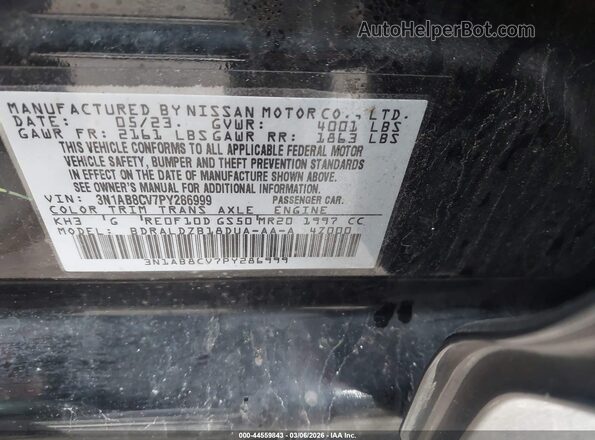 3N1AB8CV7PY286999 2023 NISSAN SENTRA Черный Вид подкапотного пространства