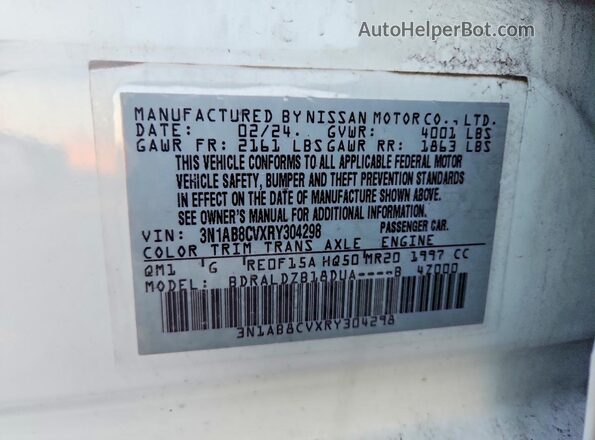 3N1AB8CVXRY304298 2024 NISSAN SENTRA White Вид підкапотного простору