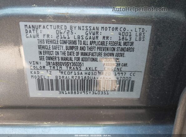 3N1AB8DV9SY360351 2025 NISSAN SENTRA Черный 