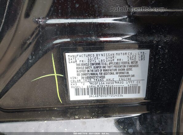 3N1AB9DV0TY214556 2026 NISSAN SENTRA Black Vista del compartimento del motor