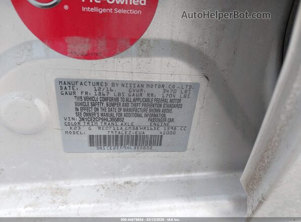 3N1CE2CP9HL355852 2017 NISSAN VERSA NOTE Gray 