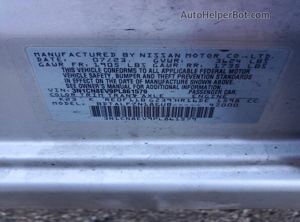 3N1CN8EV9PL861579 2023 NISSAN VERSA Silver 