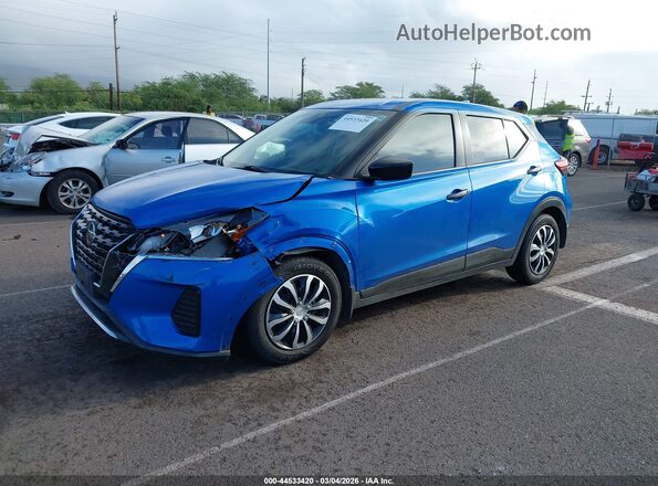 3N1CP5BV9ML544250 2021 NISSAN KICKS Blue Առջևի ձախ երեք քառորդ տեսարան