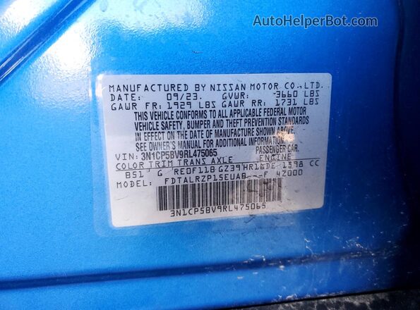 3N1CP5BV9RL475065 2024 NISSAN KICKS Blue 
