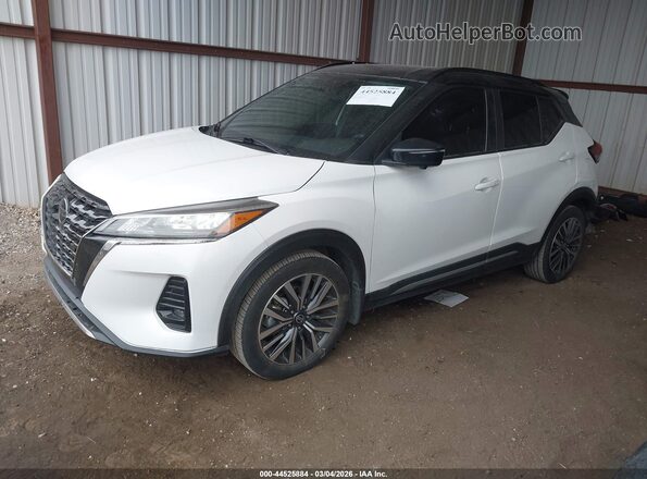 3N1CP5DV4ML488618 2021 NISSAN KICKS White წინა მარცხენა ხედი სამი მეოთხედიდან