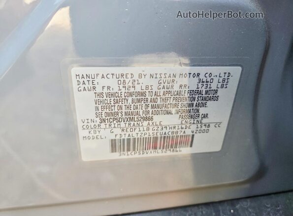 3N1CP5DVXML529866 2021 NISSAN KICKS Gray Սալոնի 360 աստիճան տեսք