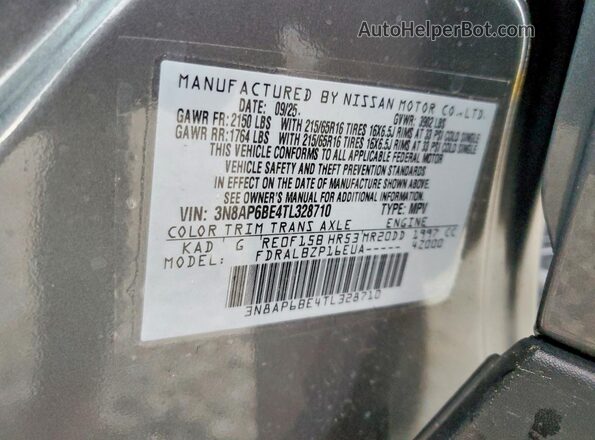 3N8AP6BE4TL328710 2026 NISSAN KICKS Gray 