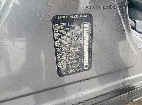 3PCAJ5BA0MF107416 2021 INFINITI QX50 Gray Vista de la etiqueta del VIN