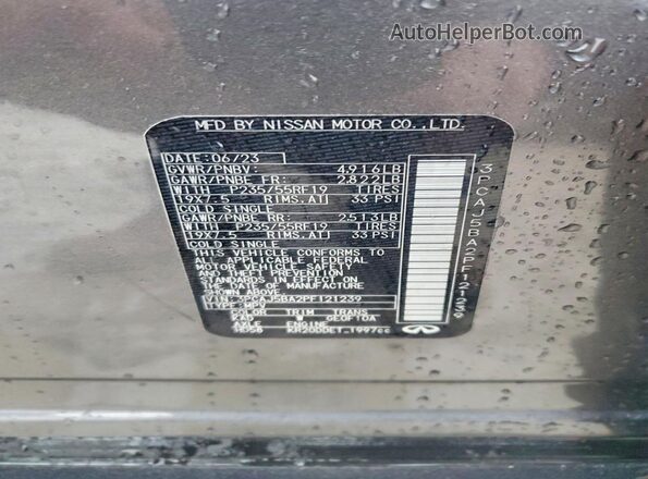 3PCAJ5BA2PF121239 2023 INFINITI QX50 Charcoal 360 interior view