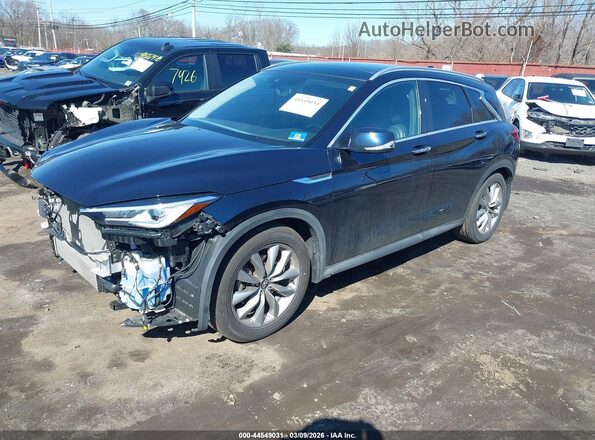 3PCAJ5BB3MF100632 2021 INFINITI QX50 Dark Blue Vista tres cuartos delantera izquierda