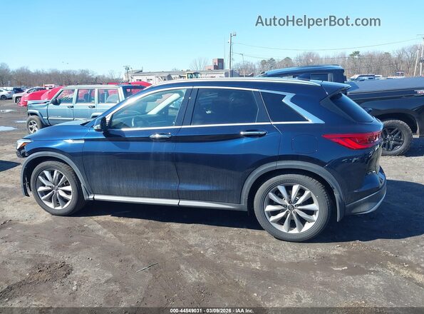 3PCAJ5BB3MF100632 2021 INFINITI QX50 Dark Blue Vista interior de 360 grados
