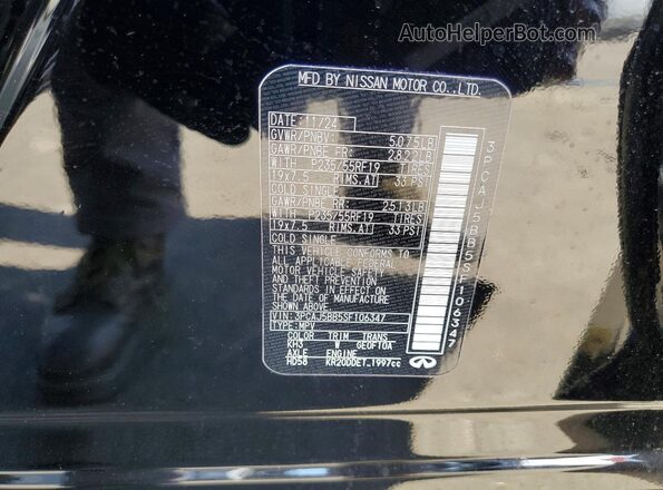 3PCAJ5BB5SF106347 2025 INFINITI QX50 Black Vista de la etiqueta del VIN