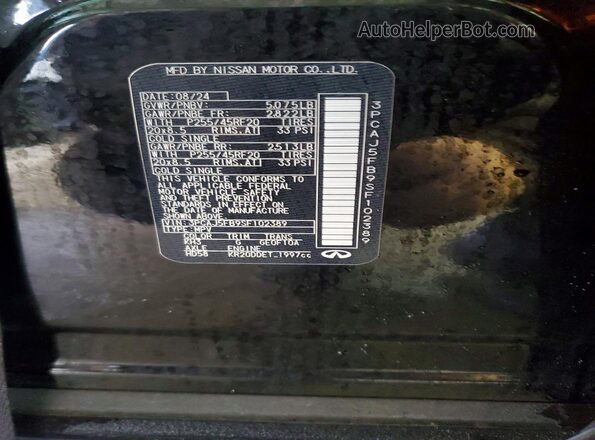 3PCAJ5FB9SF102389 2025 INFINITI QX50 Black Вид наклейки з VIN-кодом