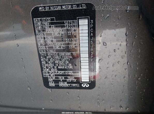 3PCAJ5JR2PF101225 2023 INFINITI QX55 Black Engine compartment view