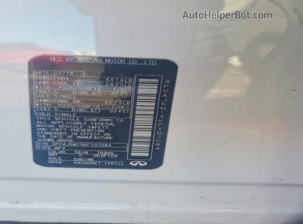 3PCAJ5M19KF107084 2019 INFINITI QX50 White 