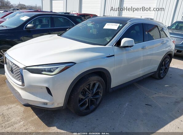 3PCAJ5M1XKF103304 2019 INFINITI QX50 White წინა მარცხენა ხედი სამი მეოთხედიდან