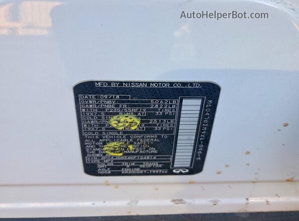3PCAJ5M34KF124814 2019 INFINITI QX50 White Շարժիչի բաժամունքի տեսք